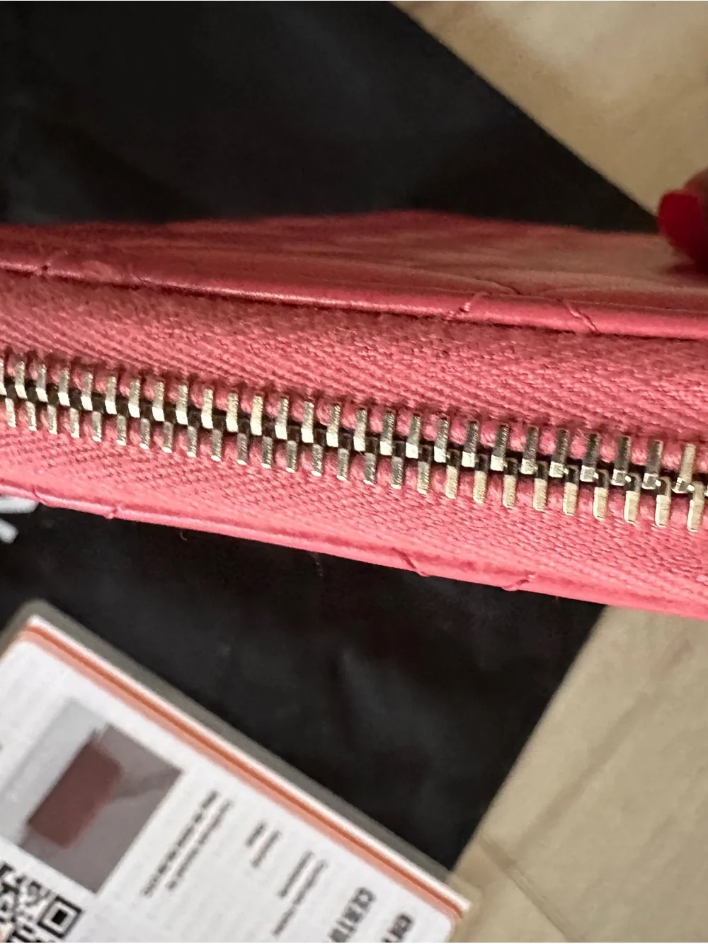 CHANEL Pink Quilted CC Zip Wristlet Pouch